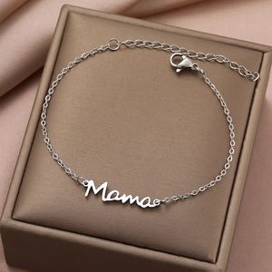 Mother’s Day Mama letter Charm with Chain Link gold silver & rose gold Bracelet